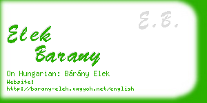 elek barany business card