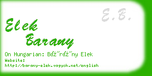 elek barany business card